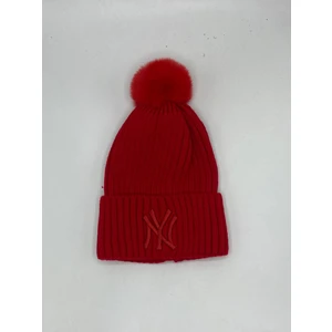 Gonca Şapka Lüks Suni Kürk Ponponlu Nakışlı Bere