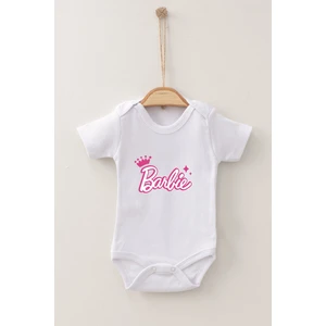 Pamuk Organik Barbie Desenli Kısa Kollu Body Badi Bebek Zıbın