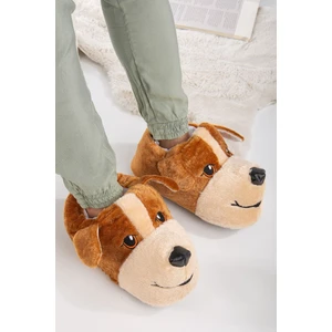 Erkek Köpek Figür Sessiz Taban Peluş Ev Botu Kaydırmaz Kışlık Hafif Sevimli Panduf