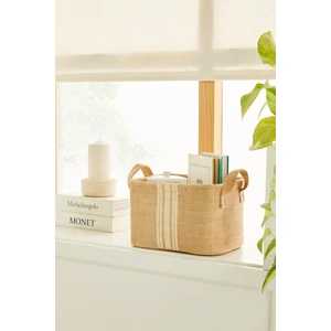 Ocean Home Textile Jüt Dolap İçi Çamaşır Çocuk Odası Oyuncak Düzenleyici Katlanır Saklama Sepeti Organizer 24x17x14 cm