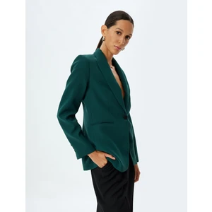 Blazer Ceket Kruvaze Ters Yaka Cep Detaylı