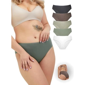 Alya Underwear Kadın Pamuklu Bato / Hipster Slip Külot - 5'li Paket (MULTICOLOR-P09)