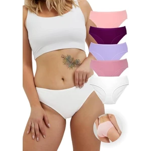 Alya Underwear Kadın Pamuklu Bato / Hipster Slip Külot - 5'li Paket (MULTICOLOR-P25)