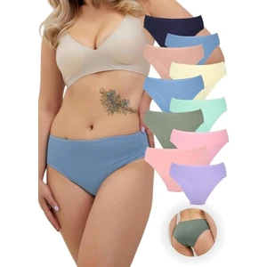 Alya Underwear Kadın Pamuklu Bato / Hipster Slip Külot - 10'lu Paket (MULTICOLOR-X16)