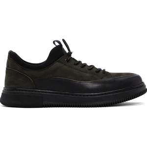 Erkek Haki Bağcıklı Nubuk Casual Sneaker 24WFD6761V3