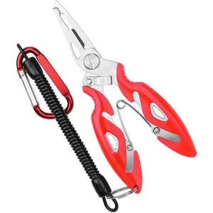 Bauer Balıkçı Pensesi ve Yaylı Karabinalı Askı Aparatı - Kırmızı (Kitlenebilir Model)