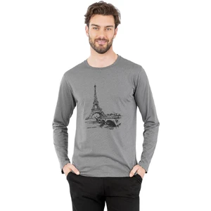 Pierre Cardin 6064 Erkek Uzun Kollu Bisiklet Yaka Pijama Takımı-Gri