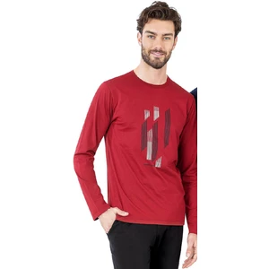 Pierre Cardin 6063 Erkek Uzun Kollu Bisiklet Yaka Pijama Takımı-Bordo