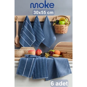 Moke E-Ticaret Pamela 6'Lı 30x55 Cm El & Yüz  Havlu Seti Ve Mutfak Havlusu