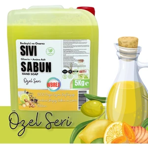 Özel Seri Iki Kat Zeytinyağ, Zerdeçal Ekstratlı Beyaz Sabun ve Limon Notalı Vegan Sıvı Sabun