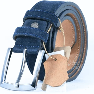 Parscraft Süet Deri Erkek Kemer Lacivert 4 cm