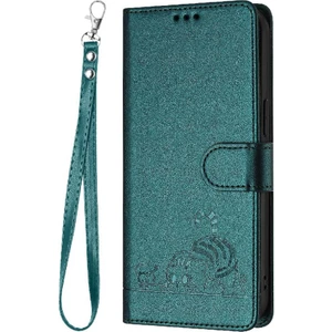 YH Market Samsung Galaxy M33 5g Kedi Rfıd Kart Yuvası Tutucu Kickstand Cüzdan (Yurt Dışından)