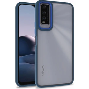 ZORE Vivo Y20S Kılıf Flora Kapak-Mavi