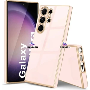 Samsung Galaxy S24 Ulltra Uyumlu Kılıf Kamera Korumalı Arkası Renkli Kenarları Parlak Dore Tasarım Kapak