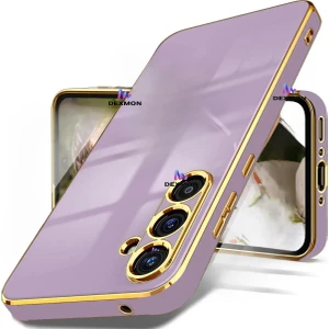 Samsung Galaxy S23 Plus Uyumlu Kılıf Kamera Korumalı Arkası Renkli Kenarları Parlak Dore Tasarım Kapak