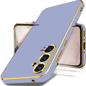 Samsung Galaxy A15 Uyumlu Kılıf Kamera Korumalı Arkası Renkli Kenarları Parlak Dore Tasarım Kapak
