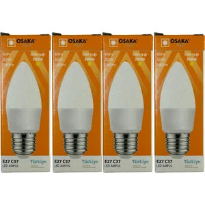 6W (50W) 3000K (Sarı Işık) E27 Duylu LED Ampul (4 Adet)