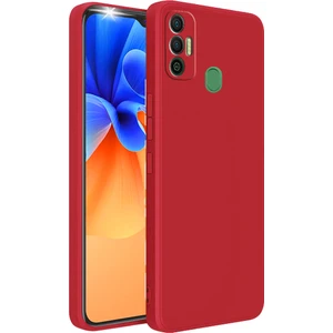 Caseart Tecno Spark 7t Kapak Içi Kadife Kamera Korumalı Lansman Silikon Kılıf - Kırmızı