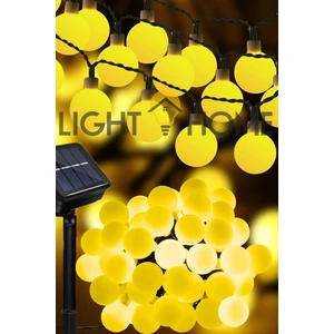 Light Home 50 Led 7 Metre Sarı Led Işık Güneş Enerjili Solar Bahçe Balkon Ağaç Lambası Aydınlatması