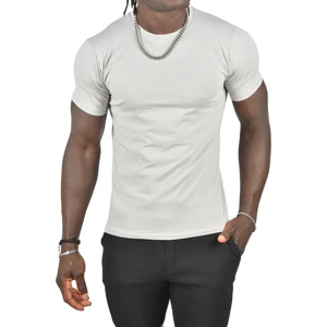 DeepSEA Taş Erkek/Unisex Slim Fit Dar Kesim Bisiklet Yaka Pamuklu Likralı Basic Tişört 1801131
