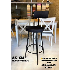 Yeni Tasarım Mila Bar Sandalyesi 65 cm Babyface Kumaş.90 ile 99 cm Arası Ada&masalara Uyumlu