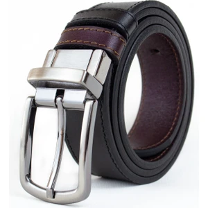 Çift Taraflı Dönen Tokalı Deri 3.5Cm Klasik Erkek Kemeri