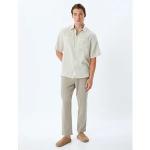 Basic Gömlek Cepli Kısa Kollu