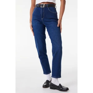 Mom Fit Yüksek Bel Dar Paça Siyah Jean Kot Pantolon