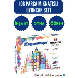 Magnespace Magnetic Tiles 3 Boyutlu Mıknatıslı Yapı Oyuncak Seti 108 Parça