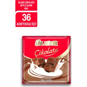 Sütlü Kare Çikolata 60 gr 36'lı