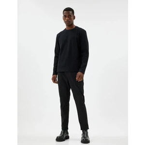 5WAM70065MK 999 Sıyah Erkek Pamuk Jersey Sweatshırt