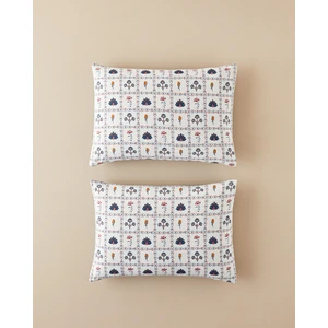 English Home Ornate Fancy Pamuklu 2'Li Yastık Kılıfı 50x70 Cm Mavi