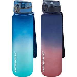 2'li Tritan Matara Seti 1000ML Büyük Boy Çift Renk Softtouch Ff Collection Tritan Su Matarası