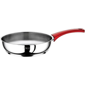 Oms 18 x 5 cm Yumy Kapaksız Çelik Tava Kırmızı