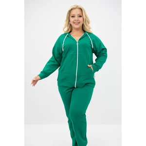 Kadın Büyük Beden Kapüşonlu Cep Detaylı Eşofman Takımı 8139-25