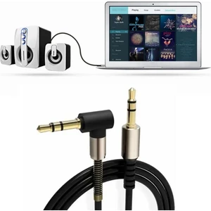 Buffer®  3.5mm Aux Kablosu Jak Erkek Erkek L Tipi 1 Metre Ses Aktarım Kablosu