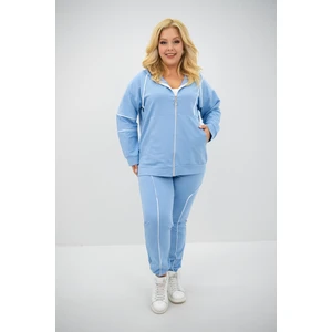 Kadın Büyük Beden Kapüşonlu Fermuar Detaylı Eşofman Takımı 8130-25
