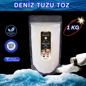 Hanzade Bitkisel Saf Deniz Tuzu Toz Öğütülmüş Iyot Ilavesiz 1 kg