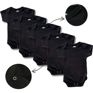 Betül Bebek Kısa Kollu 5'li Organik Pamuk Çıtçıtlı Bebek Body&zıbın