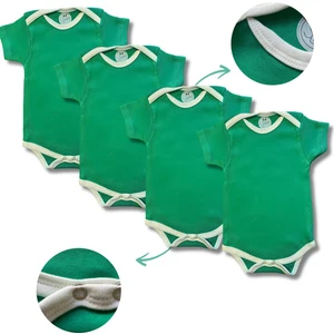 Betül Bebek Kısa Kollu 4'lü Organik Pamuk Çıtçıtlı Bebek Body&zıbın