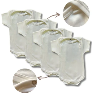 Betül Bebek Kısa Kollu 4'lü Organik Pamuk Çıtçıtlı Bebek Body&zıbın
