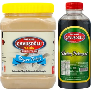 Bozkırlı Turgutlar Beyaz Tek Kavrulmuş Kepeksiz Bozkır Tahini 930 gr + Üzüm Pekmezi 1 kg