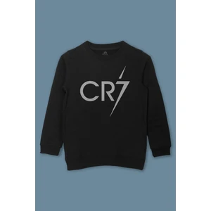 So Cool Çocuk Sweatshirt Goat Siyah Baskılı Cristiano Ronaldo Altın Top Ballon D'or Baskılı Sweat
