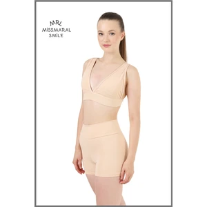 Miss Maral Kadın Mini Şort Boxer Ten Rengi Yüksek Bel  Fit Görünüm 11080