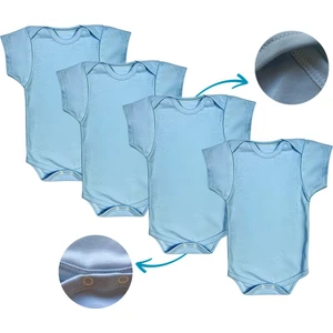 Betül Bebek Kısa Kollu 4'lü Organik Pamuk Çıtçıtlı Bebek Body&zıbın