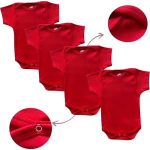 Betül Bebek Kısa Kollu 4'lü Organik Pamuk Çıtçıtlı Bebek Body&zıbın