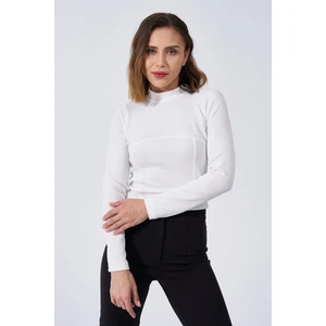 Kadın Dik Yaka Kaşkorse Body Ekru - 24206