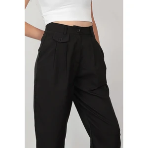 Kadın Süs Cep Detaylı Havuç Kesim Pantolon Siyah - 36140