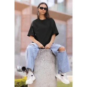 Kadın Baskısız Oversize Salaş T-Shirt