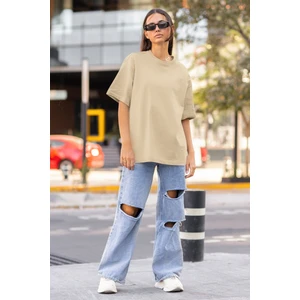 Kadın Baskısız Oversize Salaş T-Shirt
